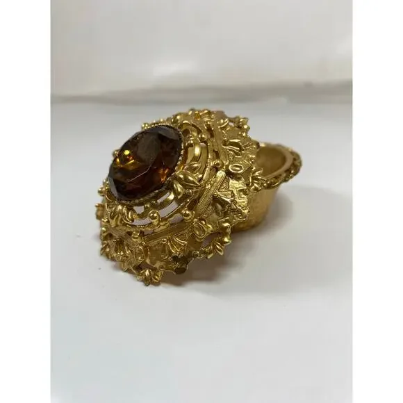 Florenza Gold Toned Trinket Box - Picture 2 of 7